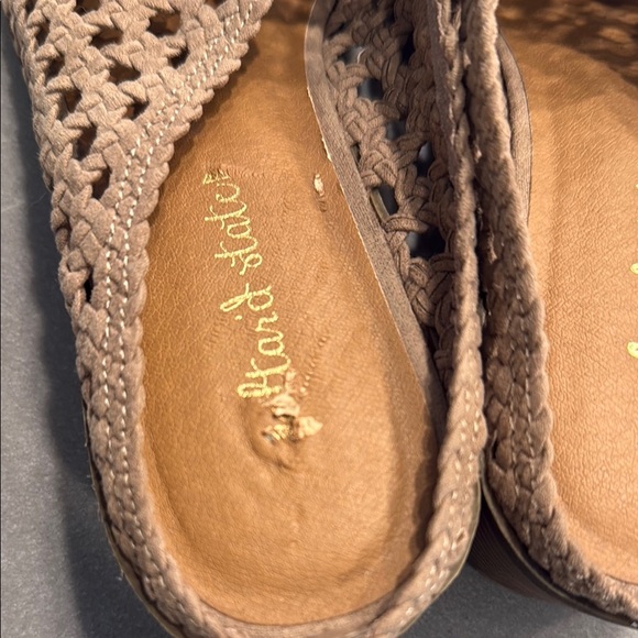 Altar'd State Taupe Mules with Perforated Suede and Low Heel - Picture 5 of 7